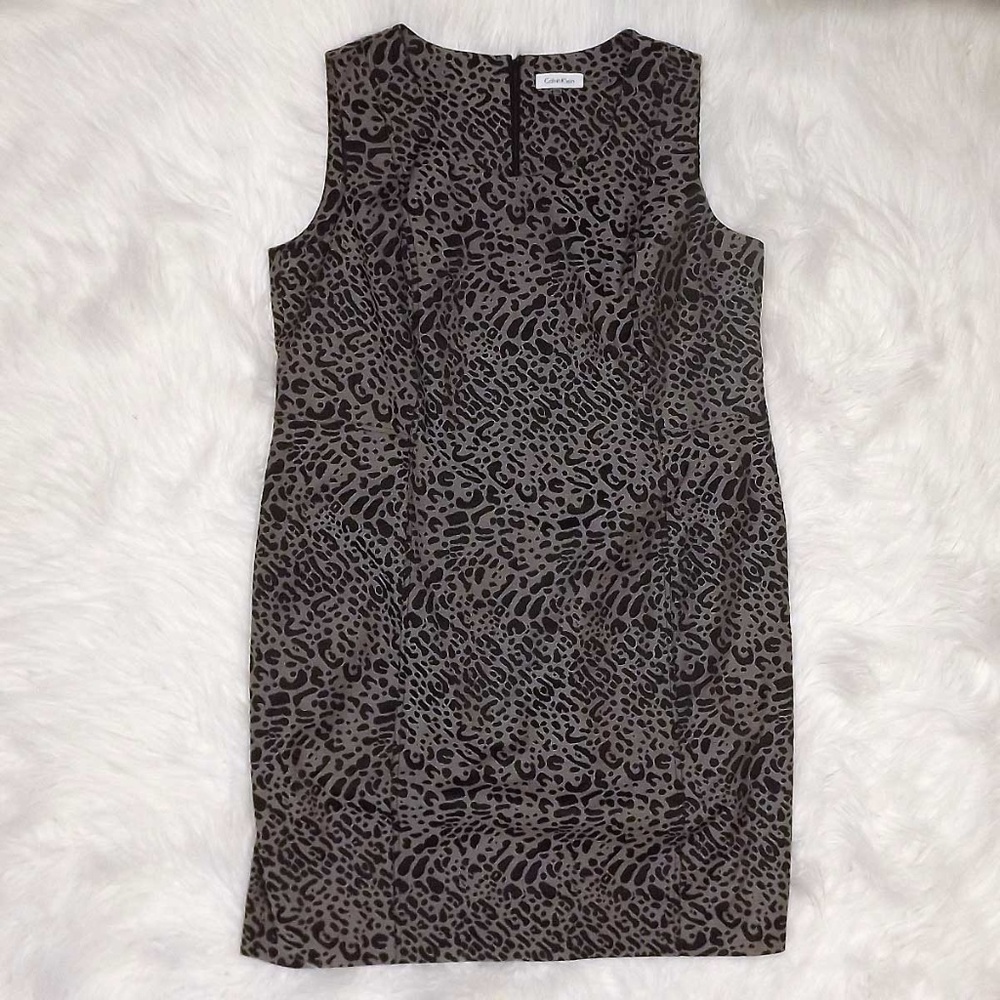 Calvin Klein black and gray leopard print dress